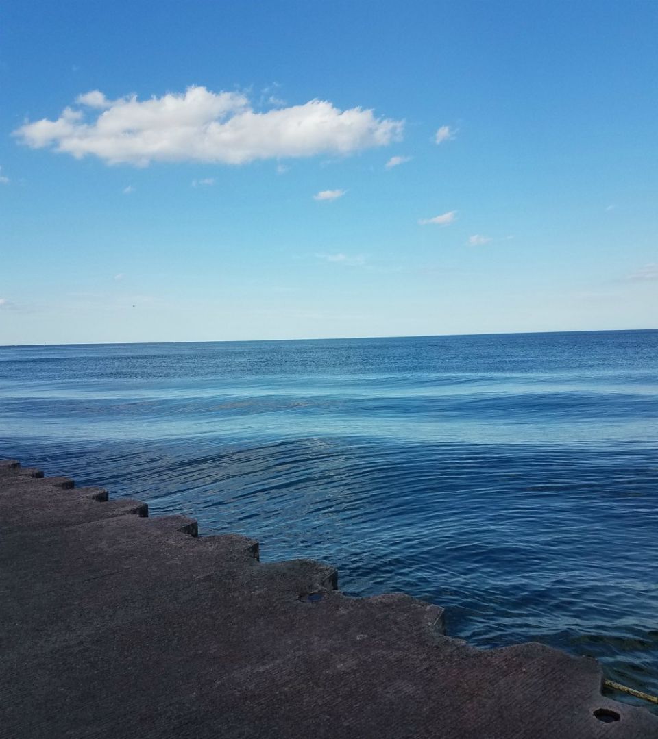 One of the places where Sr. Julia Walsh likes to pray on the shore of Lake Michigan in Chicago (Courtesy of Julia Walsh)