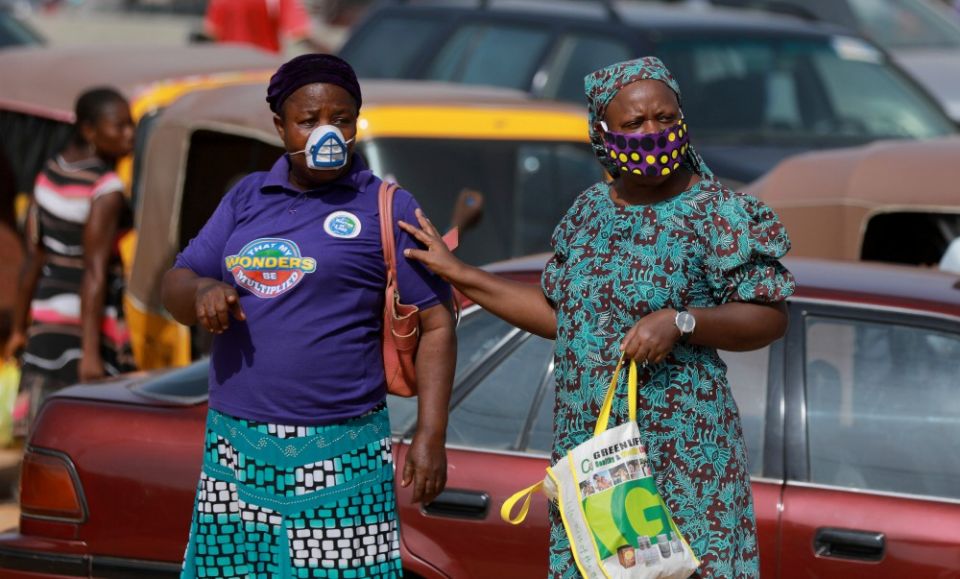 Women in Abuja, Nigeria, wear face masks May 2 during the coronavirus pandemic. Catholic sisters have also been active across Africa to disseminate information on hygiene and infection prevention. (CNS/Reuters/Afolabi Sotunde) Women in Abuja, Nigeria, wear face masks May 2 during the coronavirus pandemic. Catholic sisters have also been active across Africa to disseminate information on hygiene and infection prevention. (CNS/Reuters/Afolabi Sotunde)