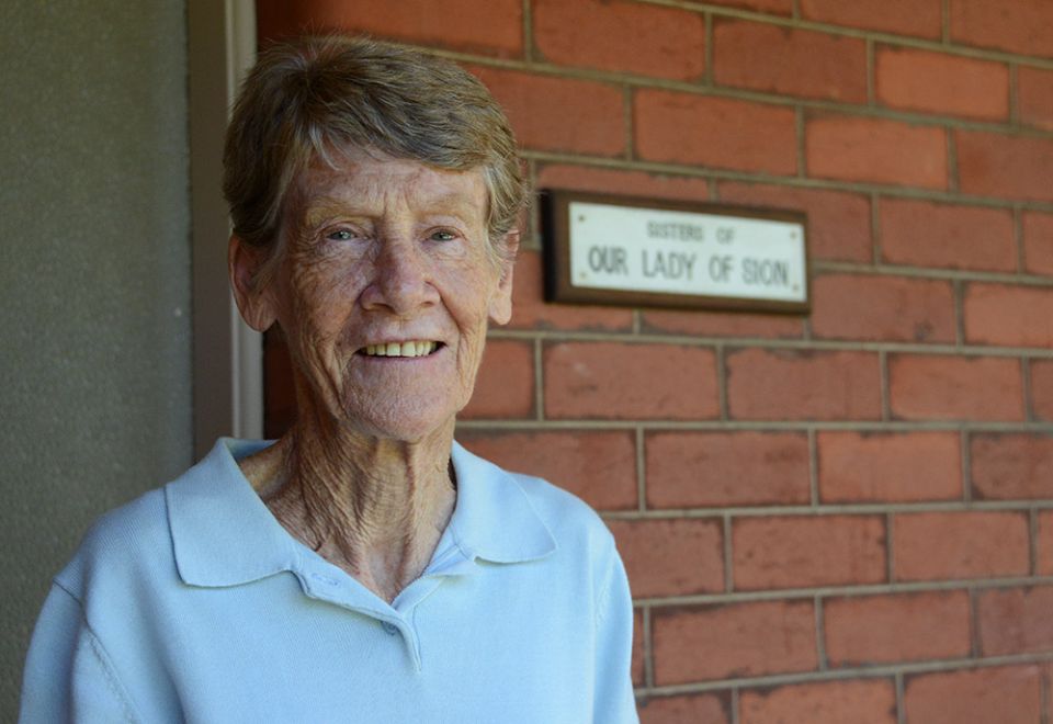 Our Lady of Sion Sr. Patricia Fox outside her home in Kew, a surburb of Melbourne, Australia (Fiona Basile)