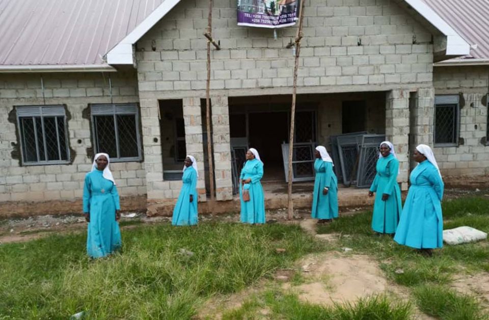 Sisters of the Good Samaritan, Uganda, in 2021 at the construction site for the dispensary they are establishing (Courtesy of Sisters of the Good Samaritan, Uganda)