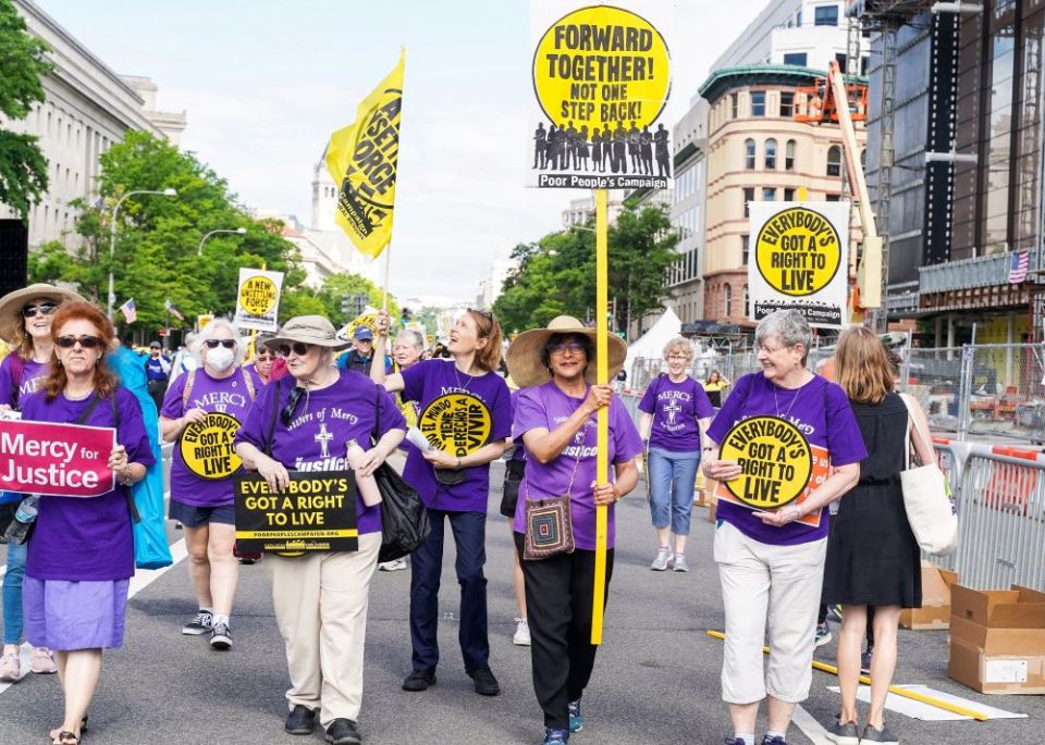 Mercy sisters take part in the Poor People's and Low-Wage Workers' Assembly and Moral March on Washington and to the Polls on June 18 in Washington, D.C., organized by the Poor People's Campaign. 
