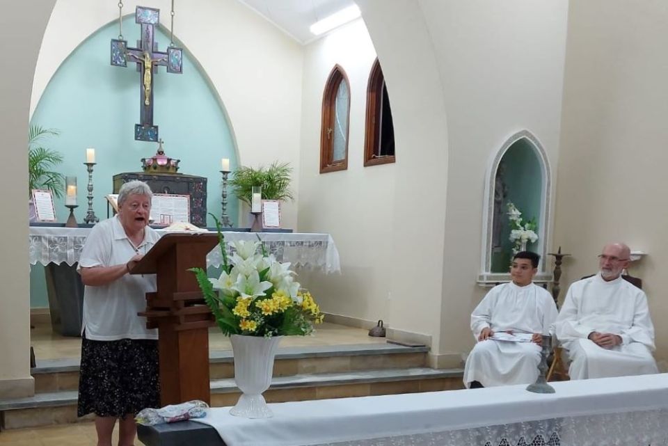 Bethany Sr. Marjolein Bruinen thanks the community for restoring the congregation's chapel and giving it new life as a site for events and historic displays. She lived in Aruba from 1971 to 1978. (Courtesy of Marjolein Bruinen)