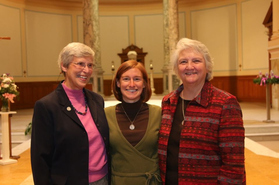 From left: Sr. Joan Cook, president of the Sisters of Charity of Cincinnati, Sr. Annie Klapheke, and Sr. Donna Steffen, the community's novice director, on Dec. 10, 2016, the day Klapheke made her first vows with the Sisters of Charity of Cincinnati. (Cou