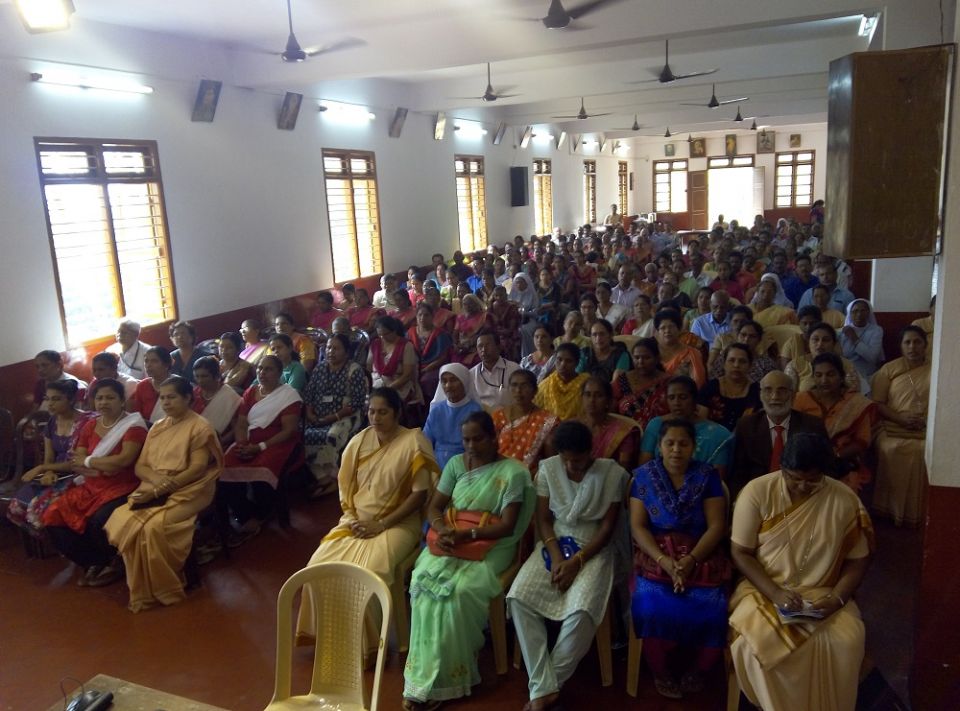 Bethany Lay Associates Family Day The Bethany Lay Associates in Mangaluru celebrate Family Day with associates' families in July 2020. (Courtesy of the Bethany Sisters)
