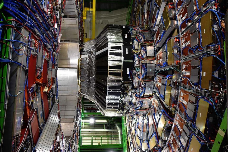 The Compact Muon Solenoid, a general-purpose particle physics detector in the Large Hadron Collider at CERN in Europe (Wikimedia Commons/SimonWaldherr)