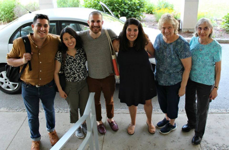 The June 2019 retreat's organizing team, from left: Eddie Gonzalez, Diana Marin, Jamie Fleishman, Gina Ciliberto, Koch, and Dominican Sr. Janet Marchesani. (Courtesy of the Dominican Sisters of Hope)