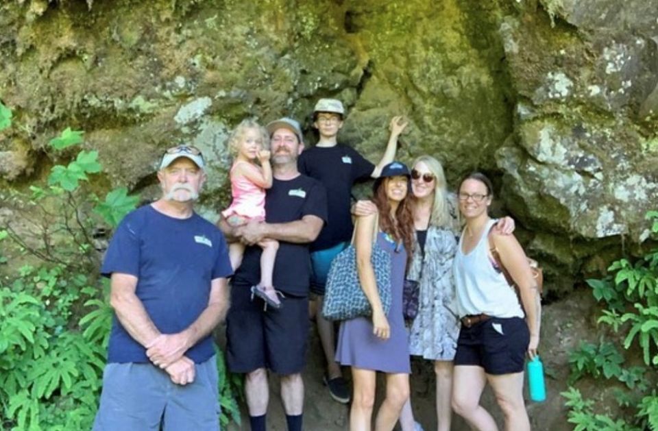 In June 2021, we flew out to Portland to meet my half-brother, Ollie, and his family. We spent a week with them, exploring all over Portland. We went to a beautiful waterfall on this day and took our first family photo. (Courtesy of Caileigh Pattisall) 