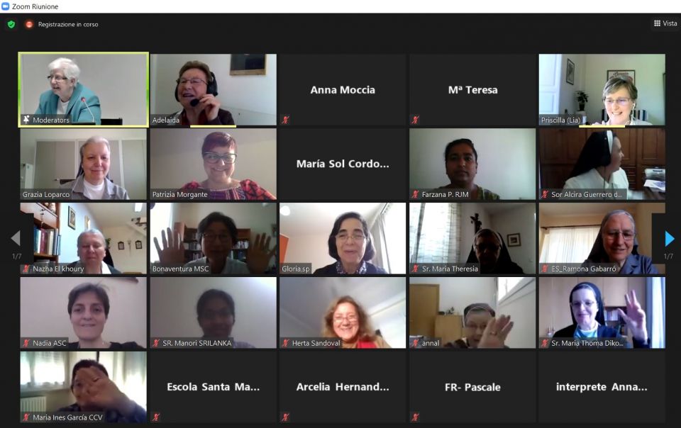 Participants in a June 3 webinar hosted by the International Union of Superiors General and focused on education (Courtesy of UISG)