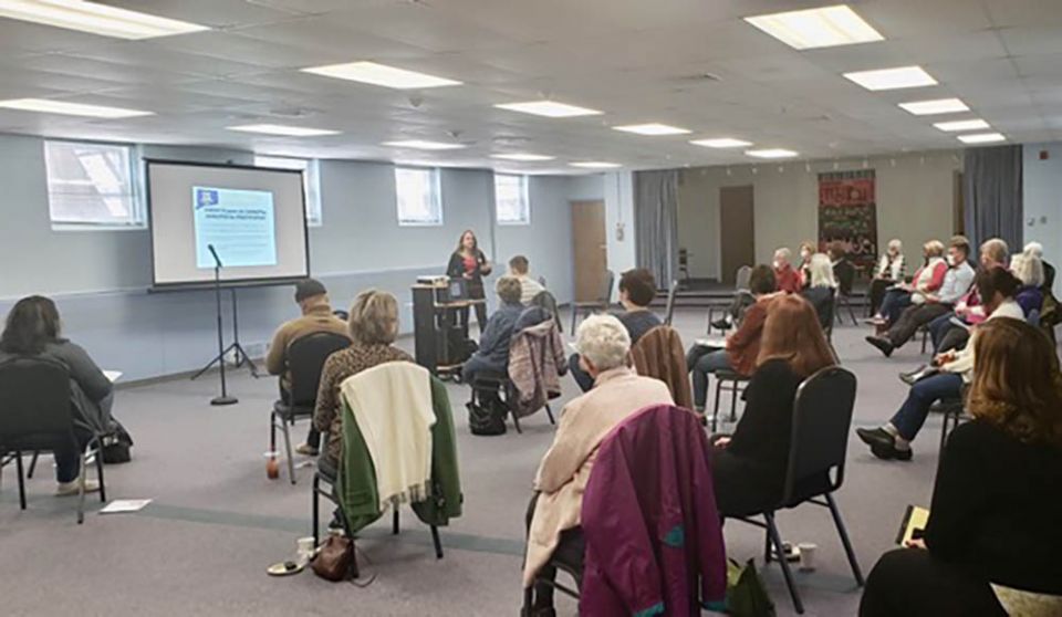 On May 1, a workshop on how to recognize human trafficking and what the public can do was given at the Wisdom House Retreat and Conference Center, a ministry of the Daughters of Wisdom in Litchfield, Connecticut. (Courtesy of Rosemarie Greco) On May 1, a workshop on how to recognize human trafficking and what the public can do was given at the Wisdom House Retreat and Conference Center, a ministry of the Daughters of Wisdom in Litchfield, Connecticut. (Courtesy of Rosemarie Greco)