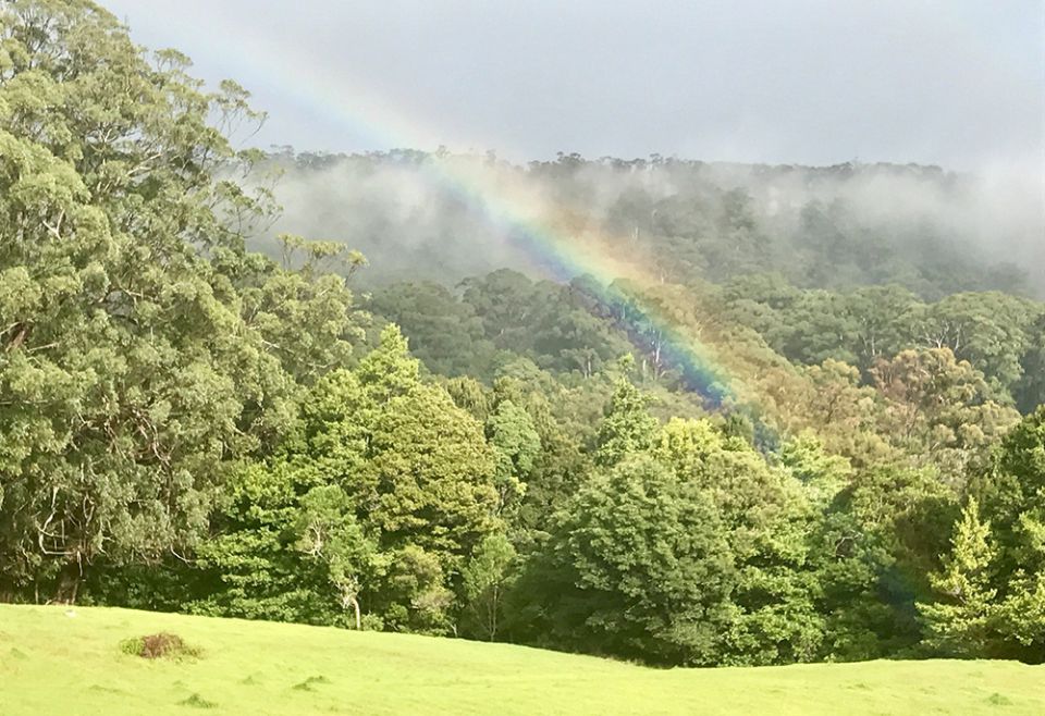 A rainbow at Jamberoo Abbey is a reminder of the promise of God to be with God's people. (Courtesy of Lee-Ann Wein) A rainbow at Jamberoo Abbey is a reminder of the promise of God to be with God's people. (Courtesy of Lee-Ann Wein)