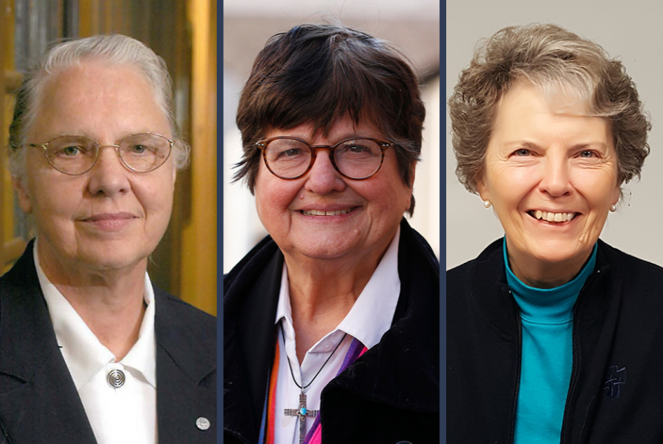 LCWR award recipients The inaugural recipients of LCWR's Lifetime Achievement Awards: from left, Sr. Amata Miller ; Sr. Helen Prejean; and Sr. Joyce Meyer (GSR composite/Photos courtesy of )