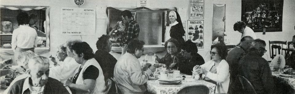 St. Joseph Sr. Mary Christine Taylor on a 1984 visit to a senior nutrition center she began at the St. Regis Mohawk Reservation (Courtesy of Catholic Extension Magazine) St. Joseph Sr. Mary Christine Taylor on a 1984 visit to a senior nutrition center she began at the St. Regis Mohawk Reservation (Courtesy of Catholic Extension Magazine)