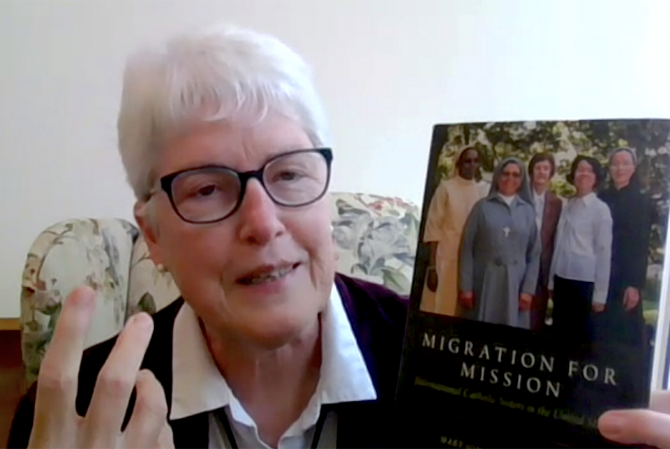 Sr. Mary Johnson, a Sister of Notre Dame de Namur and a professor of sociology and religious studies at Trinity Washington University, speaks during a seminar Nov. 3 during the Religious Formation Conference's 2021 Congress. (GSR screengrab) Sr. Mary Johnson, a Sister of Notre Dame de Namur and a professor of sociology and religious studies at Trinity Washington University, speaks during a seminar Nov. 3 during the Religious Formation Conference's 2021 Congress. (GSR screengrab)