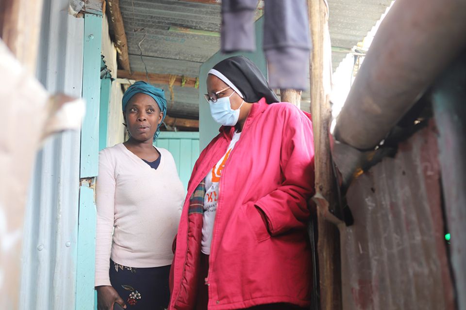 Sister Mary Magdalene, a member of the Incarnate Word Sisters-Kenya, visits the Kibera slum in Nairobi to carry out peace campaigns and civic education to ensure peaceful elections and that people to come out and vote.