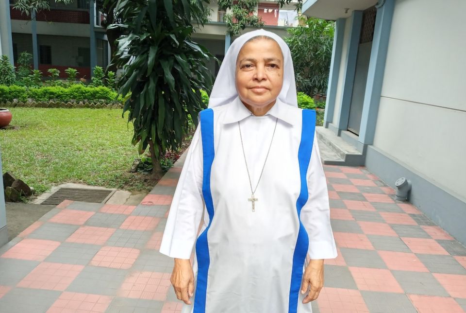 Sr. Mary Nibedita is pictured outside at the Associates of Mary, Queen of Apostles convent Mary House in Dhaka, Bangladesh. (Sumon Corraya)