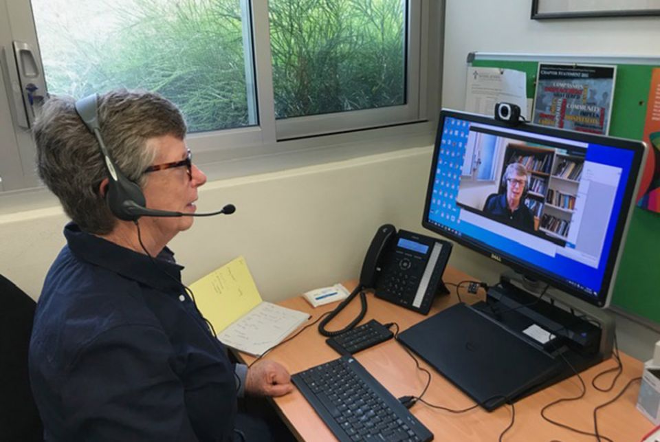Sr. Maryanne Loughry at the Institute of Sisters of Mercy of Australia and Papua New Guinea offices in Lewisham, a suburb of Sydney, Australia (Courtesy of Sr. Maryanne Loughry) Sr. Maryanne Loughry at the Institute of Sisters of Mercy of Australia and Papua New Guinea offices in Lewisham, a suburb of Sydney, Australia (Courtesy of Sr. Maryanne Loughry)
