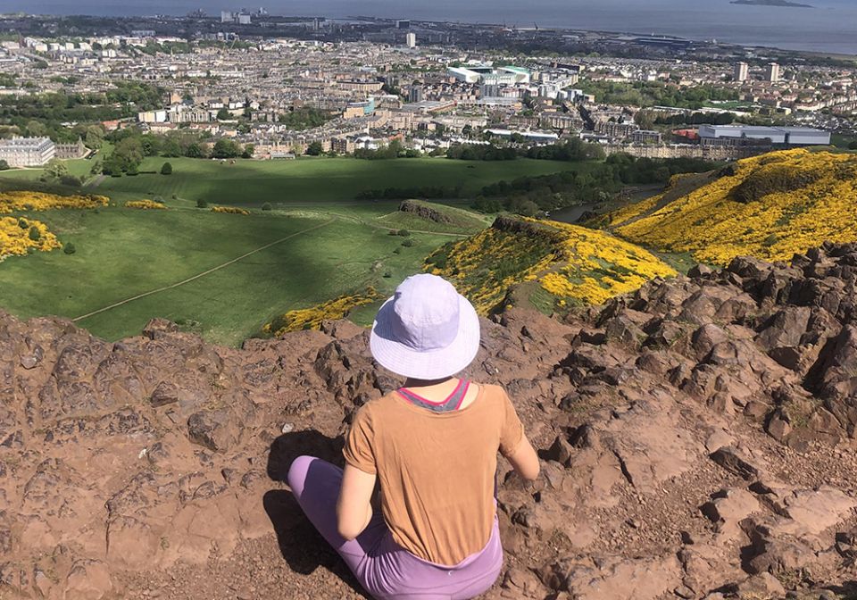 I pause to breathe and reflect atop Arthur's Seat in Edinburgh, a hike I recently took when visiting my friend Claire in Scotland. (Courtesy of Claire Kaelin) I pause to breathe and reflect atop Arthur's Seat in Edinburgh, a hike I recently took when visiting my friend Claire in Scotland. (Courtesy of Claire Kaelin)