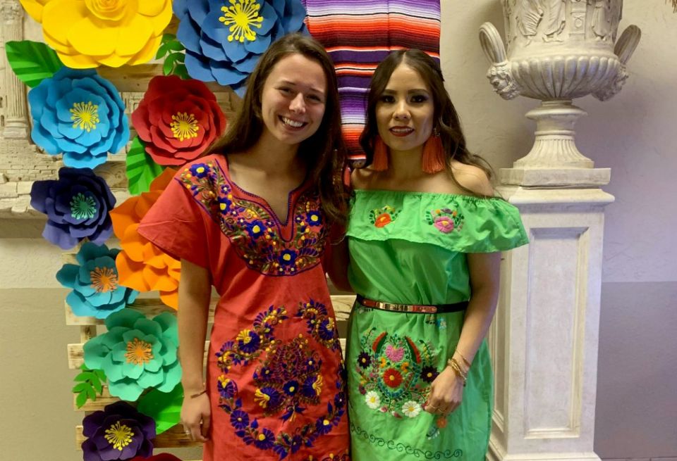 Mari, right, and me in our Mexican dresses at her brother's despedida de solteros. (Provided photo) Mari, right, and me in our Mexican dresses at her brother's despedida de solteros. (Provided photo)
