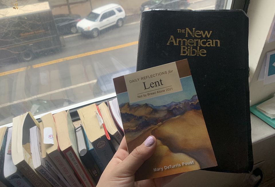This Lent reflection book was given to my Good Shepherd Volunteer community members and me from a Good Shepherd sister. Reading the Bible is one part of my spirituality goals for my service year. (Provided photo) This Lent reflection book was given to my Good Shepherd Volunteer community members and me from a Good Shepherd sister. Reading the Bible is one part of my spirituality goals for my service year. (Provided photo)