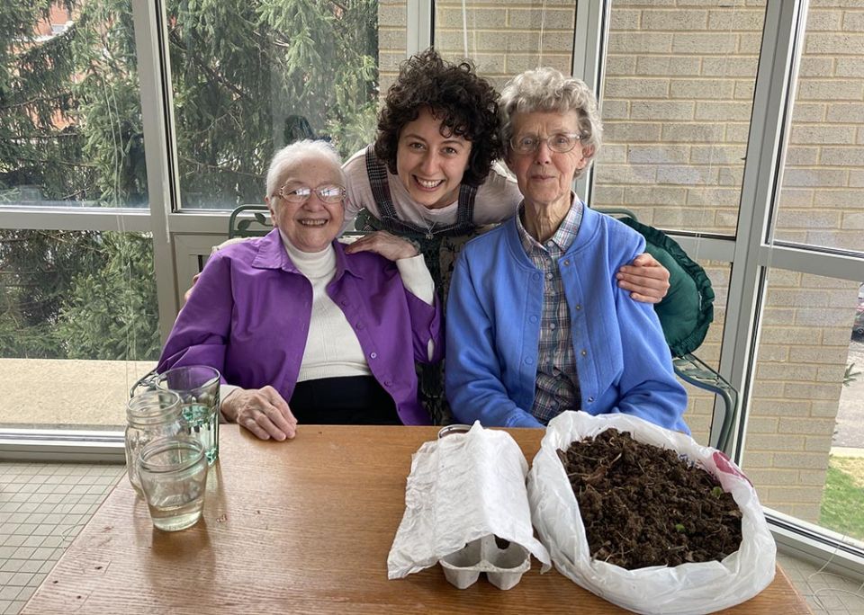 Love radiates in this photo of Julia, center, with Sr. Paschal Maria Fernicola, left, and Sr. Molly Thompson, both Sisters of Charity of Nazareth, Kentucky.