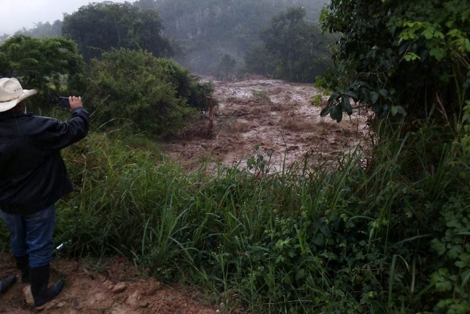 Rivers in southwestern Honduras, where Sr. Pat Farrell, a Sister of St. Francis of Dubuque, Iowa, and others minister, are swollen and muddy because of the torrential rain and mudslides caused by the two hurricanes, Eta and Iota. Pictured is a river near 