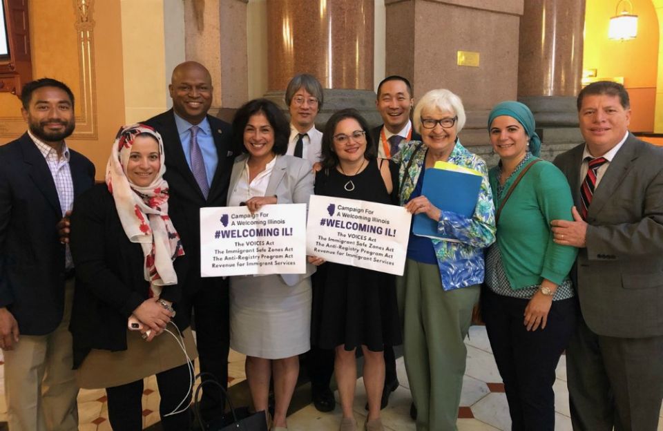 Sr. Rose Mary Meyer, third from right, advocates for the VOICES Act, which helps immigrants who have experience domestic violence, sexual assault, trafficking and other crimes. The act took effect Jan. 1, 2019. (Courtesy of Sr. Rose Mary Meyer)