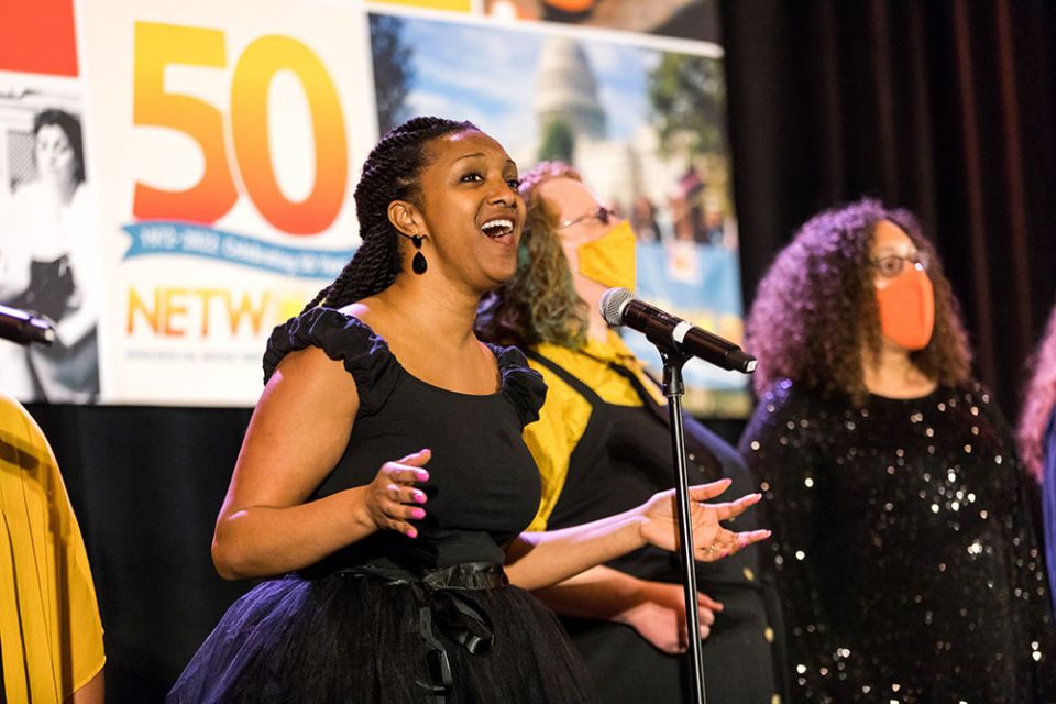 Members of SongRise, a D.C.-based a cappella group, perform a song written especially for Network at the organization's 50th anniversary gala April 22 in Washington, D.C. (Courtesy of Network/Shedrick Pelt)