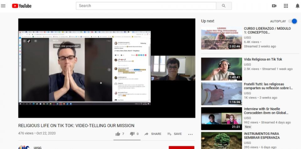 Patrizia Morgante, communications officer for the International Union of Superiors General, hosts an Oct. 21 webinar on religious life and TikTok. The webinar was the first of three exploring different areas of digital discernment. (GSR screenshot) Patrizia Morgante, communications officer for the International Union of Superiors General, hosts an Oct. 21 webinar on religious life and TikTok. The webinar was the first of three exploring different areas of digital discernment. (GSR screenshot)