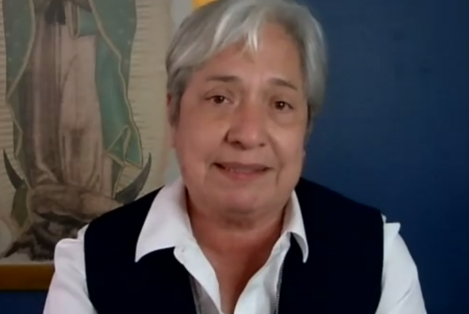 Through tears, Missionary of Jesus Sr. Norma Pimentel shares the necessities of preventing atrocities like the refugee camp in Matamoros, Mexico, from happening again with the March 8-9 Shine the Light virtual conference. (GSR screenshot)