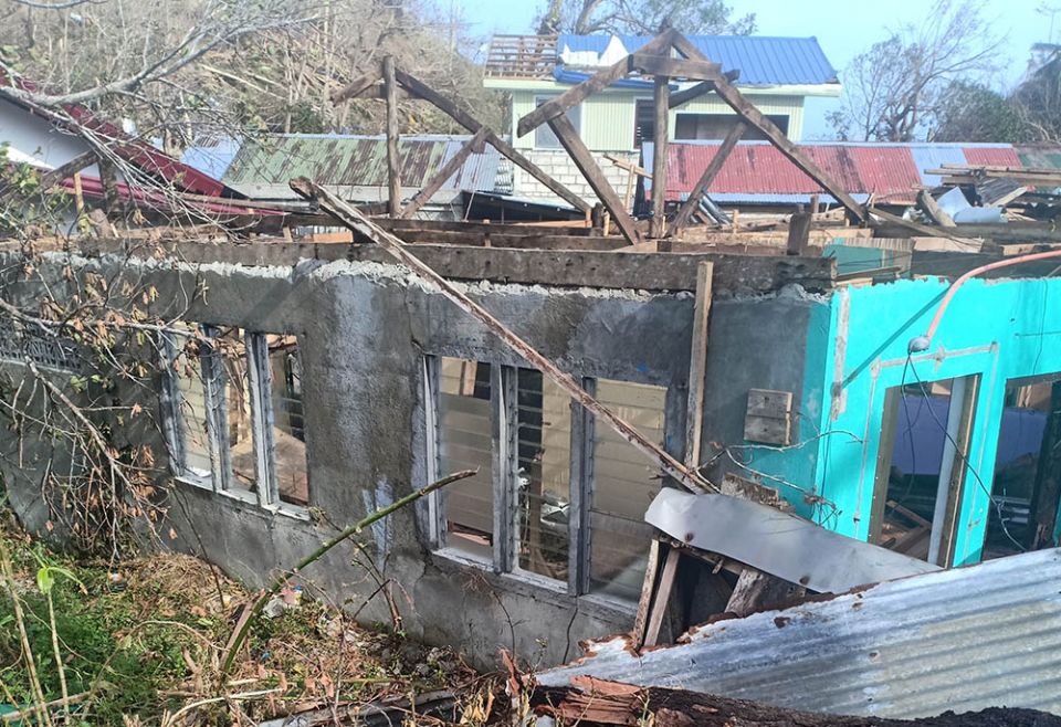 One of hundreds of houses destroyed by the typhoon in the town of San Francisco, Southern Leyte. The Mercy sisters brought goods for some 300 families. (Courtesy of the Religious Sisters of Mercy)