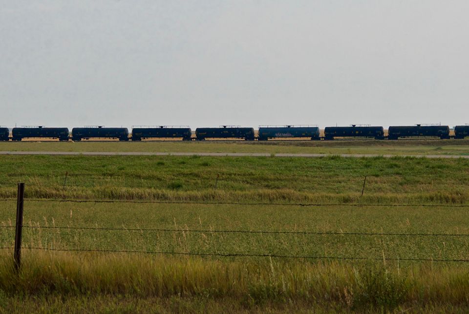 Railroad tank cars wait to be filled with ethanol at the Red Trail Energy plant in Richardton, North Dakota. (GSR photo/Dan Stockman) Railroad tank cars wait to be filled with ethanol at the Red Trail Energy plant in Richardton, North Dakota. (GSR photo/Dan Stockman)