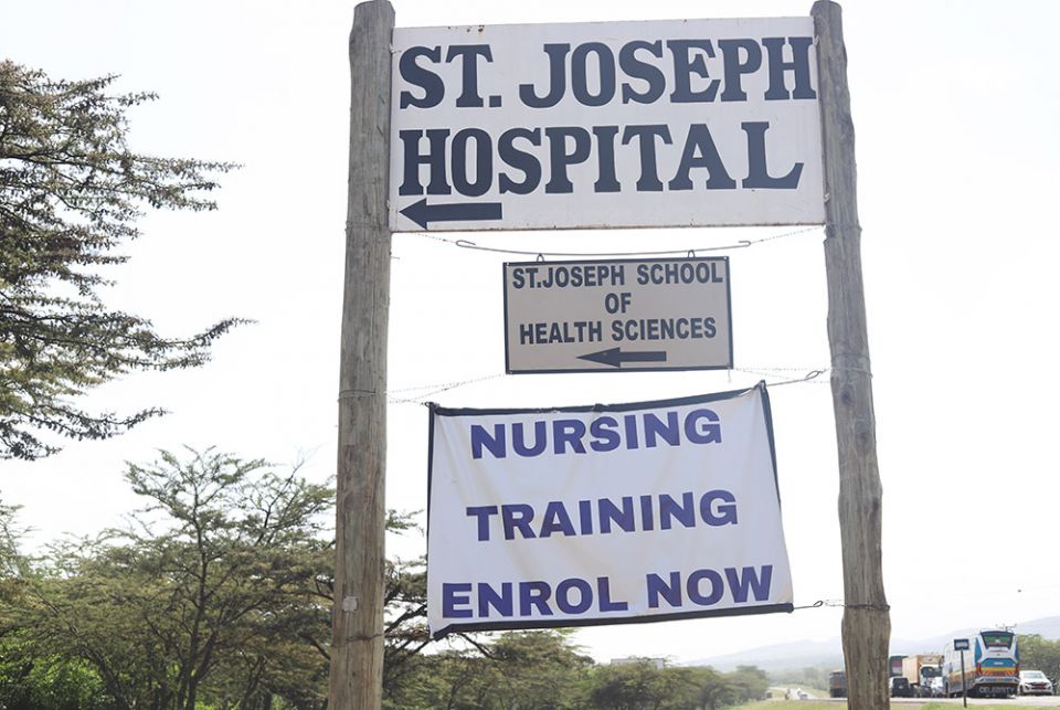 A signpost for St. Joseph Hospital in Gilgil, a region in southwestern part of Kenya. (GSR photo/Doreen Ajiambo) A signpost for St. Joseph Hospital in Gilgil, a region in southwestern part of Kenya. (GSR photo/Doreen Ajiambo)