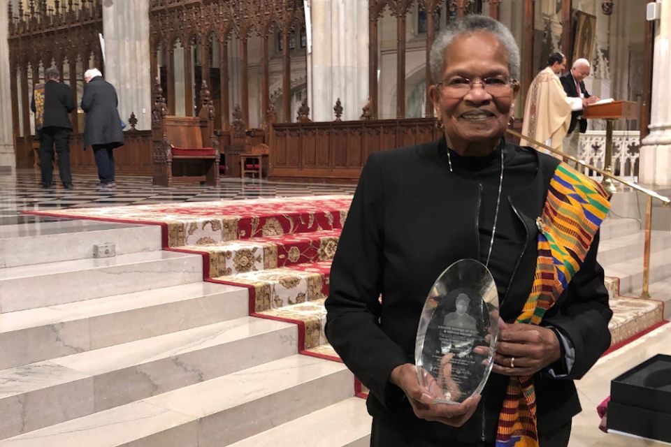 Sr. Dorothy Hall was honored in February 2020 as one of the inaugural recipients of the Bakhita Woman of Faith and Service Award. (Courtesy of the Sisters of St. Dominic of Blauvelt, New York)