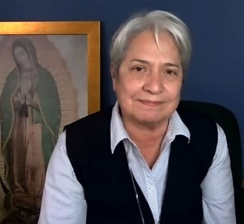 Missionaries of Jesus Sr. Norma Pimentel participates in a virtual dialogue May 4, 2021, about "Young and Latino Leaders on Immigration: Continuing Challenges, New Urgency, Time for Action." (CNS/Georgetown University) Missionaries of Jesus Sr. Norma Pimentel participates in a virtual dialogue May 4, 2021, about "Young and Latino Leaders on Immigration: Continuing Challenges, New Urgency, Time for Action." (CNS/Georgetown University)