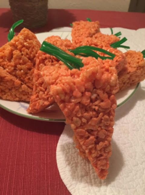 Rice Krispies Treats by Sr. Karen Zielinski, done in the style of carrots (Courtesy of Karen Zielinski) Rice Krispies Treats by Sr. Karen Zielinski, done in the style of carrots (Courtesy of Karen Zielinski)