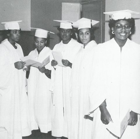 Graduates of Dominican High School in Detroit celebrate Ring Day in 1984. The high school, which closed in 2005, was a sponsored ministry of the Adrian Dominicans. (Courtesy of the Adrian Dominican Sisters)