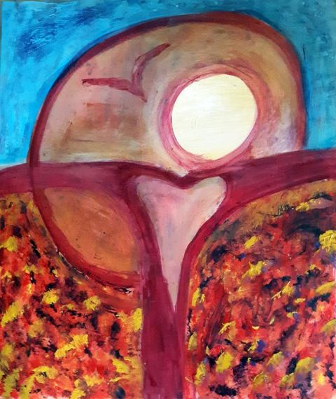 "Being in the now — a covid piece" by Barbara Schwarz (Courtesy of Barbara Schwarz) "Being in the now — a covid piece" by Barbara Schwarz (Courtesy of Barbara Schwarz)
