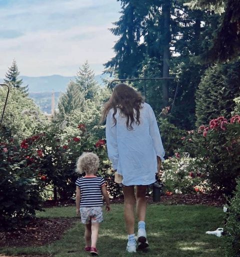 My 3-year-old niece, MaeMae, and I walk through the Portland Japanese Garden during my family's June 2021 trip to Portland, Oregon. (Courtesy of Ellen Pattisall)