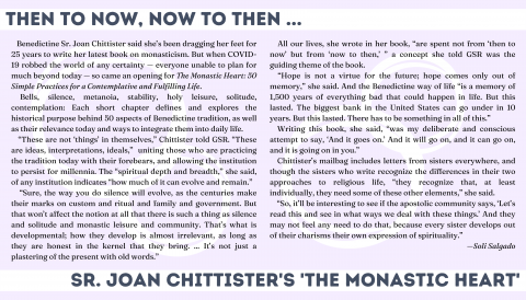Sr. Joan Chittister's "The Monastic Heart"