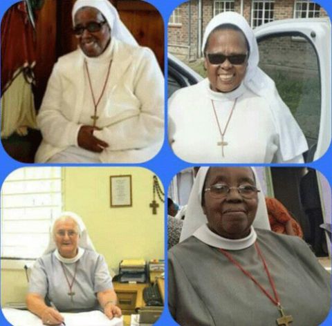 Five Missionary Sisters of the Precious Blood succumbed to COVID-19 in South Africa's Mthatha Diocese. Four of the five are, clockwise from upper left, Srs. Beautrice Khofu, Celine Nxopo, Martha Dlamini and Maria Wardhor. (Provided photo) Five Missionary Sisters of the Precious Blood succumbed to COVID-19 in South Africa's Mthatha Diocese. Four of the five are, clockwise from upper left, Srs. Beautrice Khofu, Celine Nxopo, Martha Dlamini and Maria Wardhor. (Provided photo)