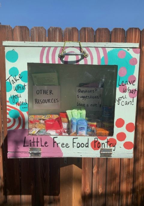 The Little Free Pantry in front of the Denver Loretto Volunteer House (Ali Alderman)