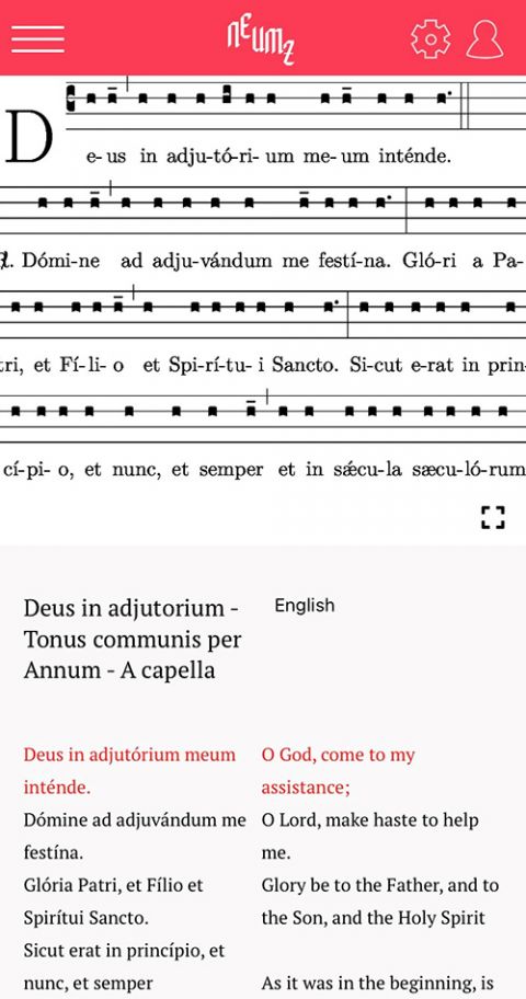One of the Gregorian chants for lauds on April 16, 2021 (GSR screenshot)