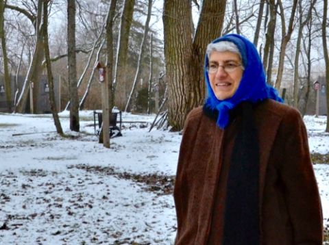 Madeline Pecora Nugent in Mary's Glen, a prayer park at the Confraternity of Penitents, a private association of the faithful, on Jan. 27 in Fort Wayne, Indiana. Nugent is the minister general of the Penitents. (GSR photo / Dan Stockman) Madeline Pecora Nugent in Mary's Glen, a prayer park at the Confraternity of Penitents, a private association of the faithful, on Jan. 27 in Fort Wayne, Indiana. Nugent is the minister general of the Penitents. (GSR photo / Dan Stockman)