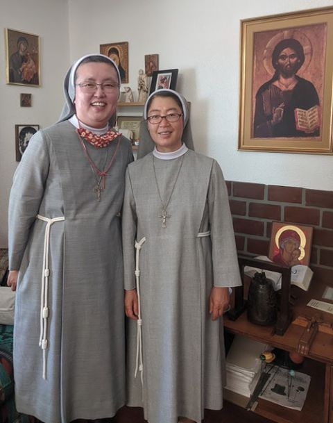 Srs. Sophia Lee, left, and Claudia Kim, both Franciscan Missionary Sisters of Assisi (Peter Tran)