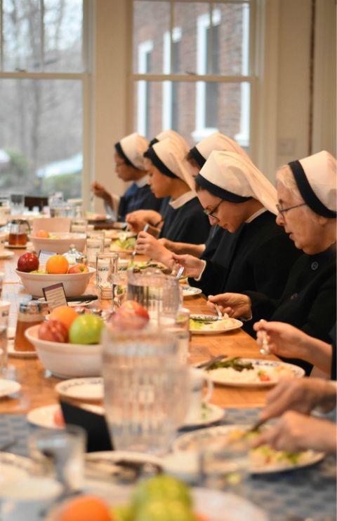 Sisters of Life share a meal. (Courtesy of the Sisters of Life)