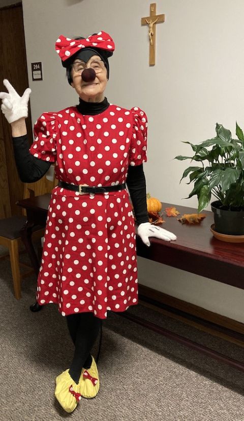 Sr. Regina Kabayama as Minnie Mouse — like the rising sun, her spirit brings us energy! (School Sisters of Notre Dame) Sr. Regina Kabayama as Minnie Mouse — like the rising sun, her spirit brings us energy! (School Sisters of Notre Dame)