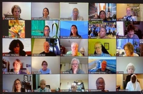 Some of the participants in a June 16 webinar sponsored by the Conrad N. Hilton Foundation's Catholic Sisters Initiative (Courtesy of the Conrad N. Hilton Foundation) Some of the participants in a June 16 webinar sponsored by the Conrad N. Hilton Foundation's Catholic Sisters Initiative (Courtesy of the Conrad N. Hilton Foundation)