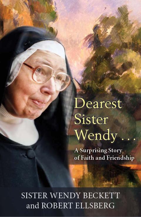 The cover of a book that features an elderly white woman in a nun's black habit and glasses