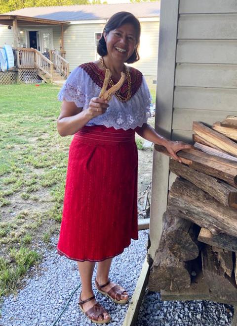 Sr. Gabriela Ramírez of the Guadalupan Missionaries of the Holy Spirit in traditional Mayan dress (Courtesy of Gabriela Ramírez)