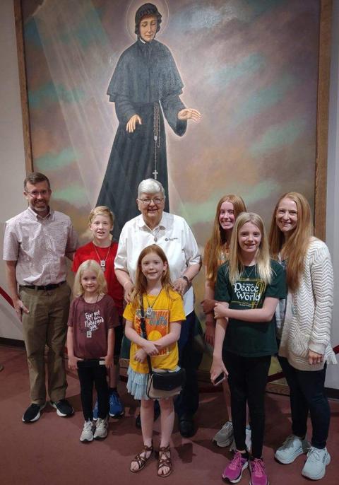 The Swannack family and Sr. Patricia Newhouse